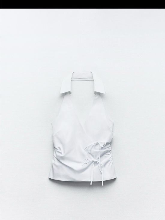 Zara Tops - Zara White Halter Collared Wrap Camisole